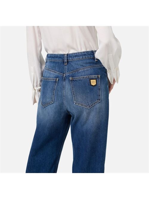 Jeans boyfriend in cotone stretch con risvolto ELISABETTA FRANCHI | PJ72D46E246E2104